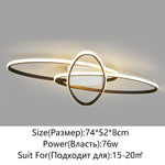 Oval Black LED Ceiling Light for Living Room, Bedroom, Kitchen, and Study
