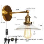 Vintage Industrial LED Wall Lamp with Clear Glass Shade