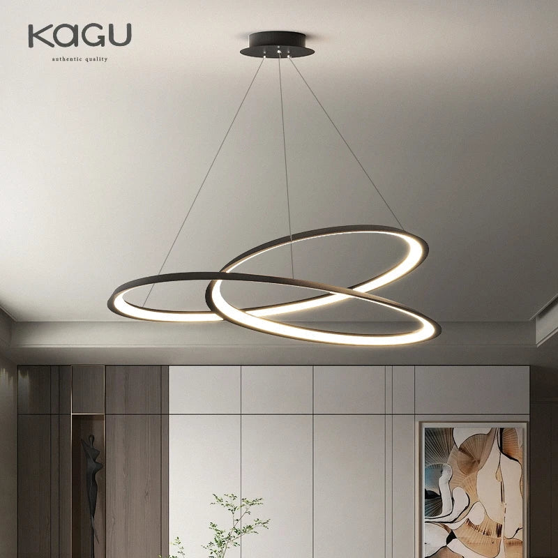 Circular Black/White Chandelier for Living, Dining, and Kitchen Room