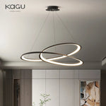 Circular Black/White Chandelier for Living, Dining, and Kitchen Room