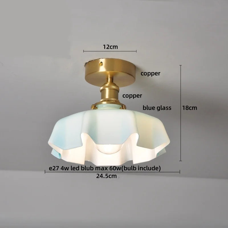 Wood LED Ceiling Light Milk Yellow Resin Plafond Lamp Modern Nordic Decor