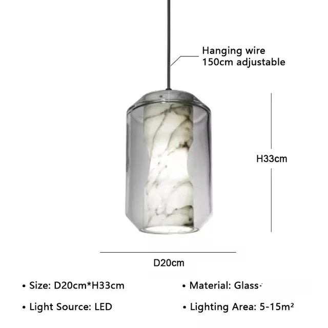 Glass Chandelier Ceiling Pendant Lamp for Living Dining Bedroom