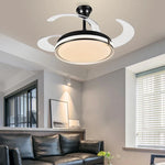 Remote Control LED Ceiling Fan with Retractable Blades for Living Room