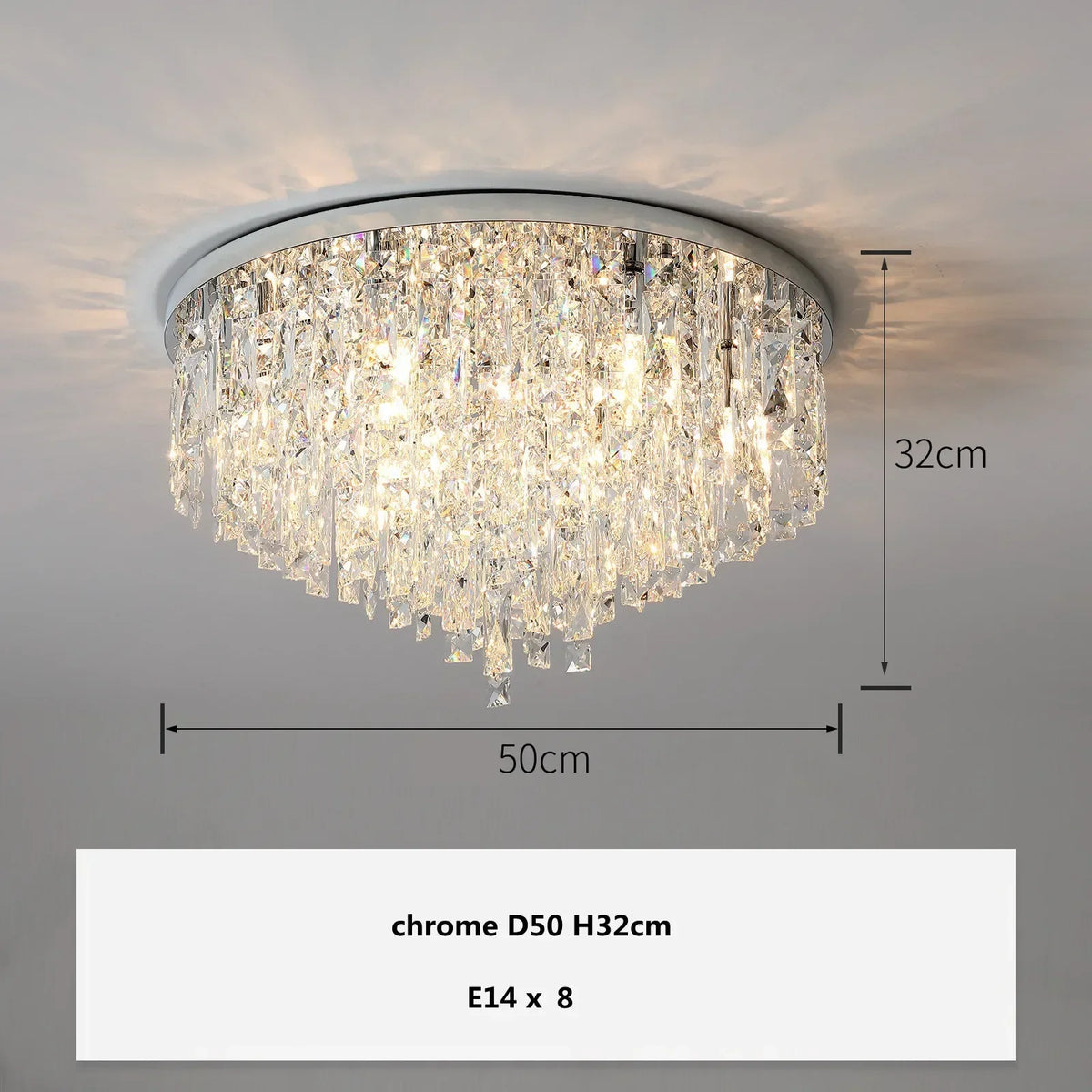 Crystal Steel LED Ceiling Chandelier, Modern Art Deco Lighting Fixture