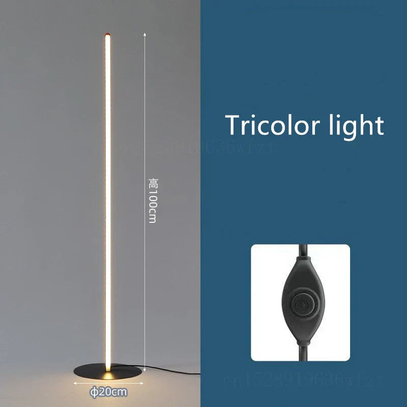 Minimalist LED Floor Lamp for Bedroom & Living Room Decoration with Remote