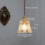 Copper Glass Chandelier LED Pendant Lights for Dining Room Bedroom Bar