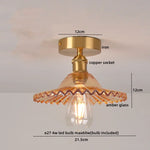 Glass Copper Nordic Ceiling Lamp for Living Room & Balcony.