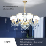 European Luxury Crystal Chandelier: Elegant Main Light for Living Room, Dining Room, Hall
