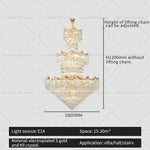 Crystal Duplex Chandelier: Post-Modern Luxury Living Room Club Villa Lighting