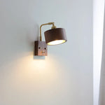 Walnut Wood LED Wall Sconce, Copper Toggle Switch, Vintage Loft Style