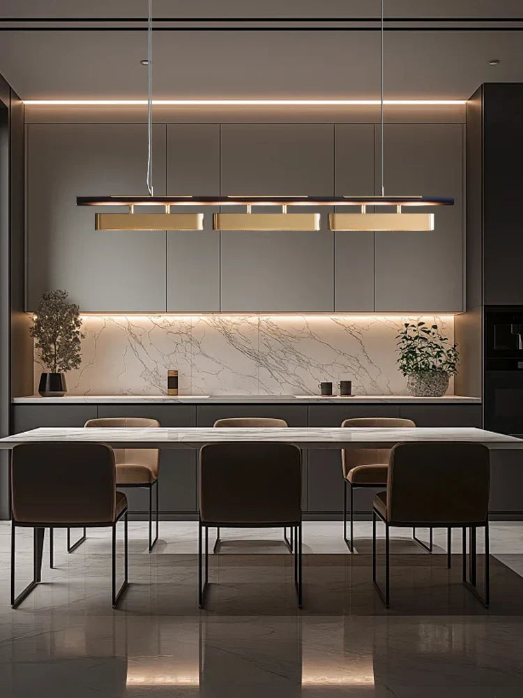 Nordic Gold Stainless Steel Chandelier for Modern Dining Table Decor