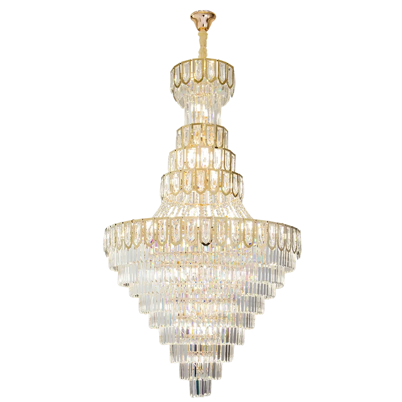 Modern Crystal Loft Chandelier for Luxury Attic Living Room