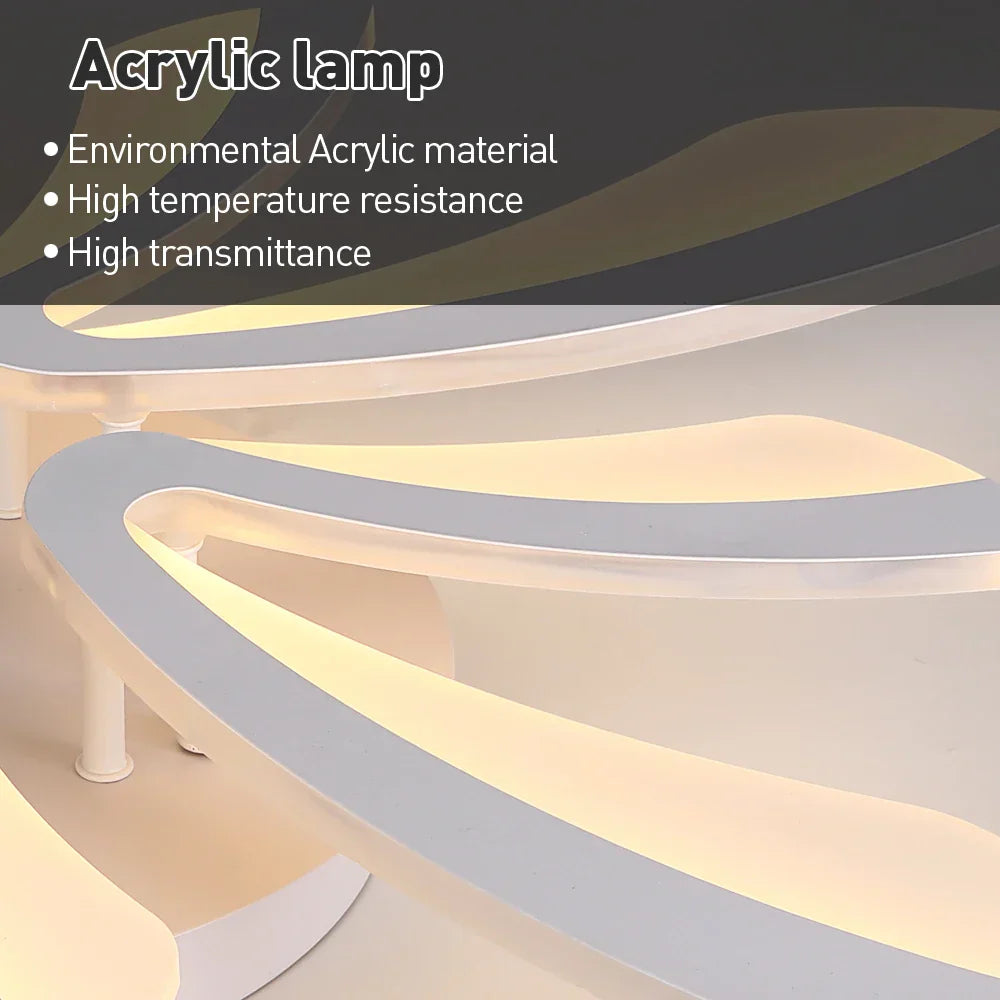 Acrylic Branch Design LED Ceiling Chandelier RC Dimming Light Fixture