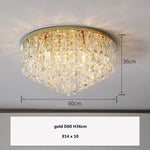 Crystal Steel LED Ceiling Chandelier, Modern Art Deco Lighting Fixture