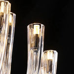 Glass Chandelier LED Hanging Light for Living Room Bedroom Dining Room - 2024 Collection.