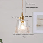 Walnut Wood LED Pendant Lamp Green Glass Modern Interior Hanging Light