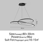 Circular Black/White Chandelier for Living, Dining, and Kitchen Room