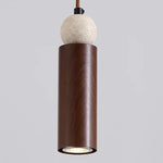 Afralia™ Vintage LED Pendant Light Fixture Iron Yellow Travertine Hanging Lamps Luminaire