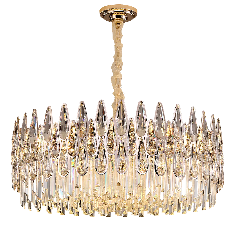 Crystal LED Chandelier | Long Stairway Villa Light | Modern Luxury Post Lamp