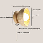Travertine LED Wall Light - Modern Nordic Design for Hotel Dining Room