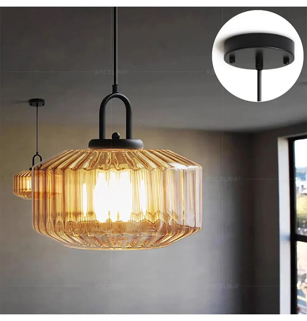 Glass LED Pendant Chandelier Colorful Kitchen Island Light Fixture