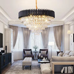 Gold Black Crystal Chandeliers LED Ceiling Light for Luxe Living & Hospitality