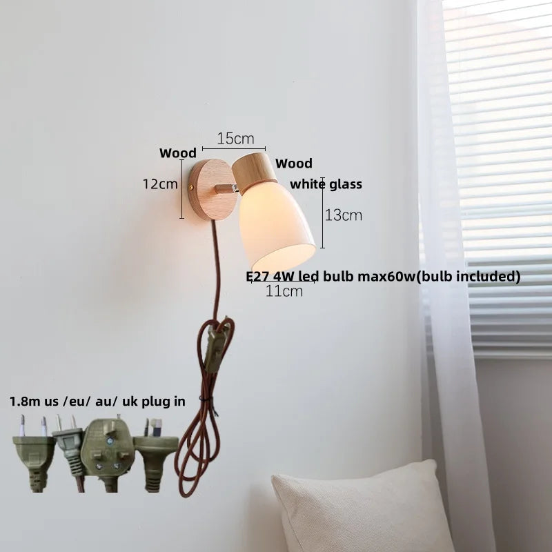 White Glass LED Wall Sconce Modern Nordic Home Decor Light