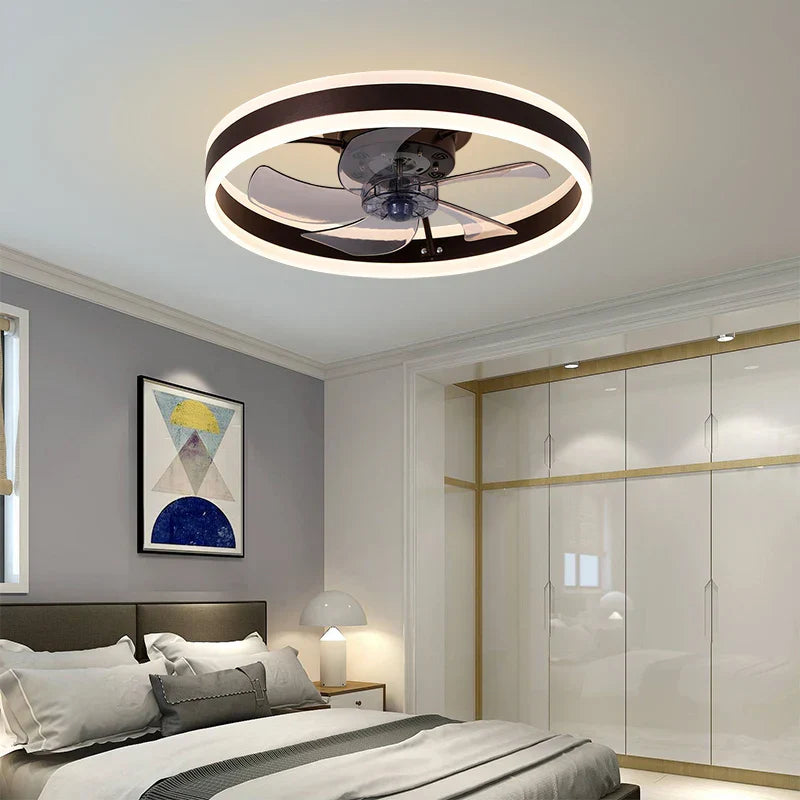 Modern LED Ceiling Fan Light with Remote Control Timer for Living Room