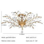 Afralia™ Crystal Chain Pendant Chandelier LED Lights for Indoor Decor
