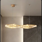 Luxury K9 Crystal Pendant Lights Gold Metal Hanging Lamp LED Suspension