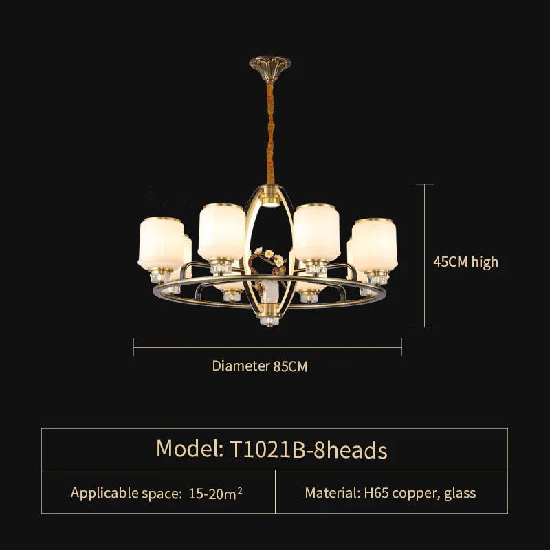 Luxe Jade Chandelier for Living Room and Villa Hall