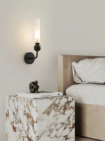 Modern Copper Base Glass Shade Wall Lamp for Living Room Lighting