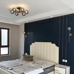 Glass Ball Chandeliers: Scandinavian LED Ceiling Lamps for Living Room & Bedroom