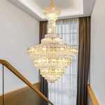 European Crystal Chandelier for Large Living Room, Villa Hollow Hall, Staircase Floor
