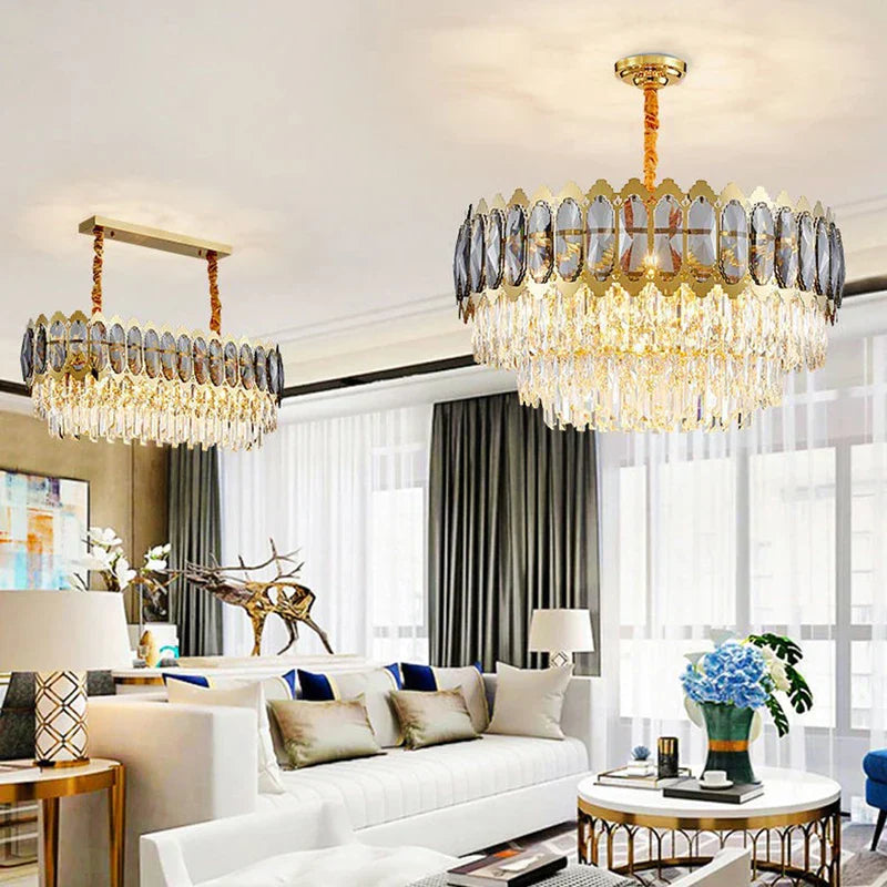 Crystal Ceiling Chandelier for Modern Living Room Decor