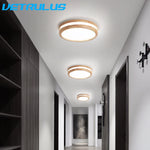 Modern Wood LED Ceiling Lamp 30W Minimalist Chandelier Dining Room Bedroom Light