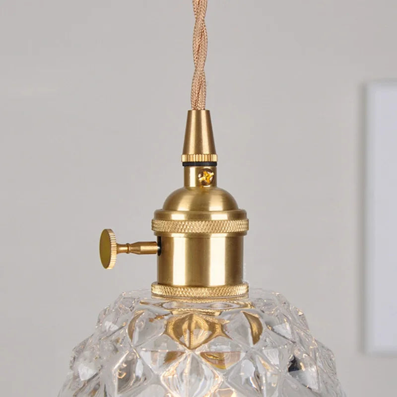 Afralia™ Clear Glass Pendant Lamp with Knob Switch for Modern Minimalist Decor