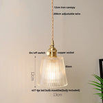 Walnut Wood LED Pendant Lamp Green Glass Modern Interior Hanging Light
