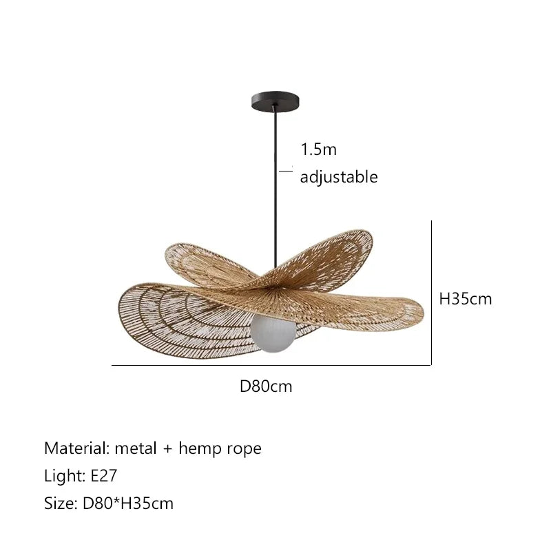 Rattan Weaving LED Chandelier Pendant Lights for Home Decor