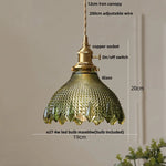 Yellow Glass LED Pendant Lights with Adjustable Hanging Lamp