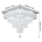 Crystal Square LED Chandelier: Modern Dimmable Ceiling Light for Bedroom, Living, Dinning Rooms