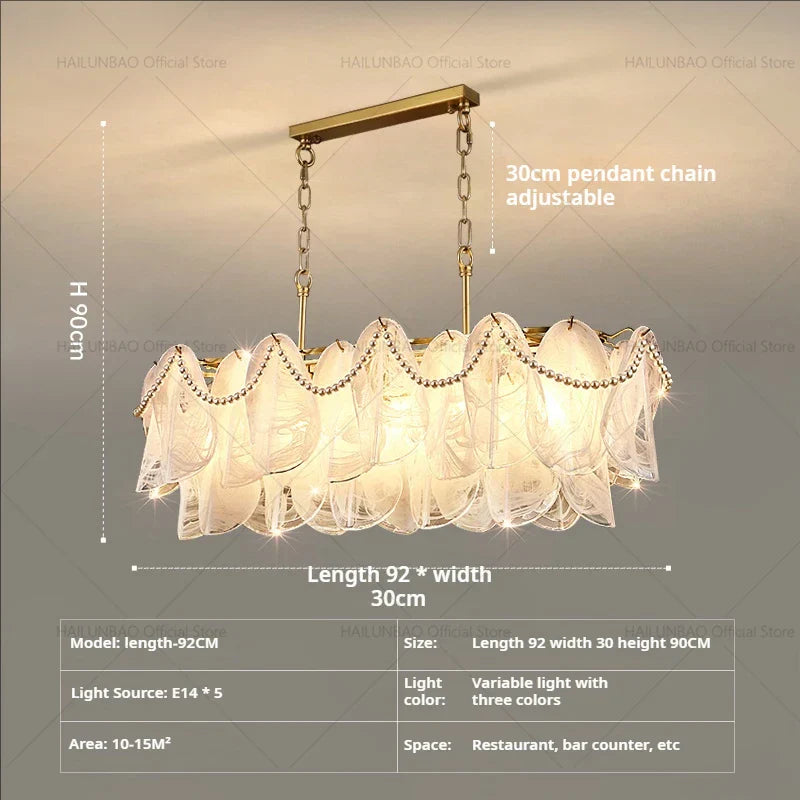 Magnolia Crystal Chandelier: Elegant French Style Dining Room Art Light