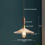 Clear Glass Pendant Lamp Japanese Style LED Hanging Lights