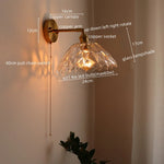 Japanese Style LED Glass Copper Wall Lamp Sconce for Restaurant, Bar, Bedroom, Bathroom