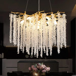 Crystal Tassel Chandelier: Elegant Dining Room Pendant Light Fixtures