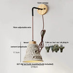 Adjustable Wall Lights Pull Chain Switch Wood Socket Cement Modern Bedside Lamp