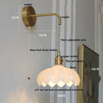Afralia™ Glass LED Wall Sconce: Modern Nordic Design with Pull Chain Switch