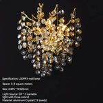 Luxury Gold Wall Sconce Crystal Decor LED Wall Light