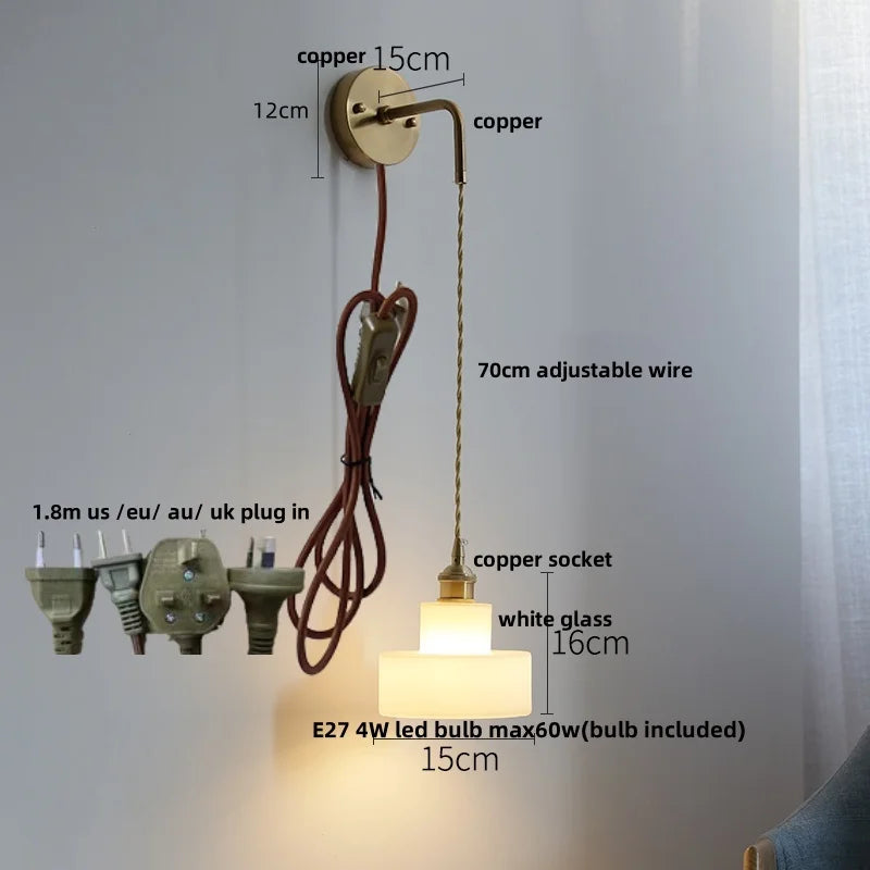 Afralia™ Modern Glass LED Wall Light Fixture Bedroom Aisle Study Lamp