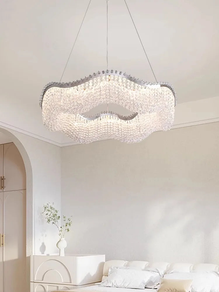 Modern Luxury Crystal Bead Chandelier with LED Lights for Home Decor